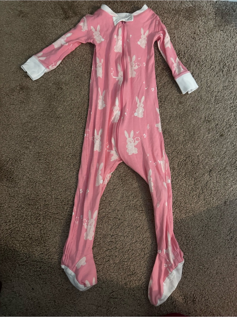 The Beaufort Bonnet Company Pink Bunny Footed One-Piece Pajama